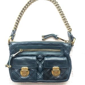 Marc Jacobs teal quilted shoulder bag